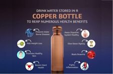 100% Pure Copper Water Bottle for Yoga / Ayurveda Health Benefits 1000 ml picture