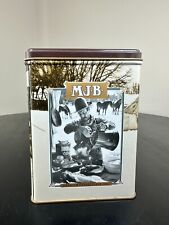 Vintage MJB coffee tin with old western graphics picture
