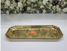 Rectangle Brass Tray Engraved Serving Tray Indian Traditional Housewarming Gifts picture