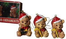 Barely Bears Christmas Ornaments House of Lloyd 3 mini bears vintage picture
