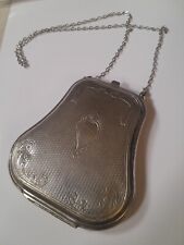 Antique 1921 Genuine Steel Silver Dual Coin Holder & Dual Make-Up Compact Purse picture