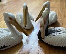Beachcombers Pelicans Figurines- Set Of Four Pelicans Beach Coastal Decor picture