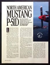 1990 NA Mustang P-51D Airplane Flight Test Technical Data Photos Review Article picture