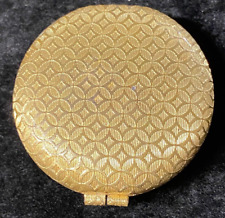 Vintage Revlon Mirrored Gold Tone Pressed Powder Compact Love Pat Misty Rose 671 picture