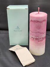 PartyLite 3 x 7 Pillar Candle NIB Raspberry & Thyme Mottled Layered P6C/M37282 picture