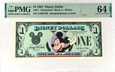 3 Sequential 1987 $1 Disney Dollar 1st Run with Error PMG64 (S/N 722, 723, 724) picture
