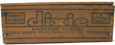 Vintage Dixie Process Cheese Wood Box 2 lb North Shore Food Products Chicago ILL picture