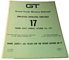 OCTOBER 1971 GRAND TRUNK WESTERN RAILROAD EMPLOYEE TIMETABLE #17 picture