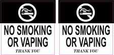 2.5in x 2.5in No Smoking or Vaping Vinyl Stickers Car Vehicle Business Decals picture