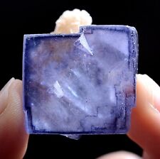 22g Natural Window Purple Fluorite & Crystal Mineral Specimen/Yaogangxian China picture