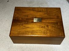 Vtg CIGAR HUMIDOR/ TRINKET/JEWELRY BOX WALNUT  Decatur Industries With Info picture