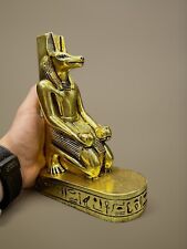 Rare Ancient Egyptian Statue Of God Of Death Anubis Gold Leaf picture