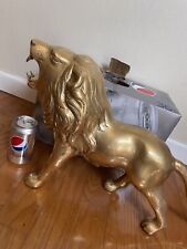 vintage X large solid brass lion statue Hand Made Sculpture Art Collection 26” . picture