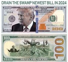 100pk In Trump DRAIN THE SWAMP in  2024 Dollar Bills  MAGA Novelty Funny Money picture
