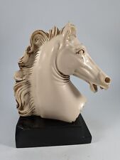 Vintage Giannelli Style Horse Head Plaster Sculpture mounted in Stone Base picture