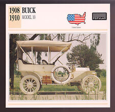 1908 1909 1910 Buick Model 10 Tourer Car Photo Spec Sheet Info Stat ATLAS CARD picture