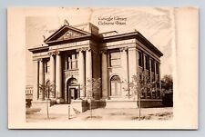 Cleburne TX-Texas RPPC, Carnegie Library, Vintage Real Photo c1920 Postcard picture