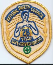 National Safety Council 28 year safe driver award driver patch 4 X 3-1/8 picture