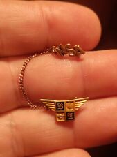 Vintage NSA National Students Assn Pin with Winged Shield Pin Attached by Chain picture