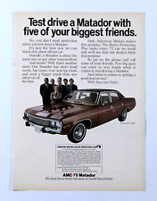 1973 AMC Matador Vintage Rambler 4 Door Sedan Original Print Ad 8.5 x 11