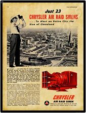 1952 Style Chrysler Air Raid Siren - In Cleveland Metal Sign: 12x16