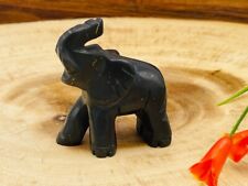 Shungite Figurine, Shungite Crystal Elephant, Standing Statuette, Sacred Animal picture