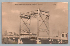 Bayou Lafourche Bridge THIBODAUX Louisiana—Rare Vintage Parish Postcard 1940s picture