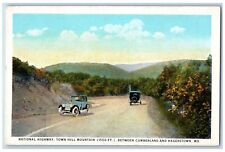 Hagerstown Maryland Postcard National Highway Town Hill Mountain Cumberland 1940 picture