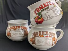 Vintage Soup Recipe Mugs Variety Mushroom, Chicken Noodle, Tomato ( Set Of 3) picture