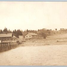 c1910s Unknown Village RPPC Dock Barn Pioneer Water Tower Real Photo Town A193 picture