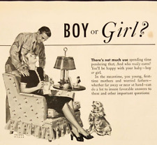 1945 Metropolitan Life Insurance Boy or Girl? WWII Vintage Print Ad picture