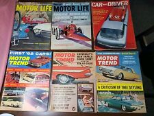 VTG lot 6 1961 Auto Magazines Motor Trend, Car And Driver, Motor Life Jaguar Etc picture