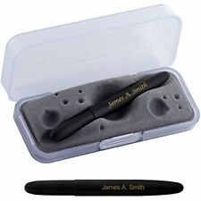 1 Engraved/Personalized Matte Black Fisher Bullet Space Ballpoint Pen with Box picture