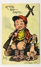 1907 After Big Game Whimsical Postcard picture