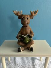 Woodland Creek - Sitting Moose Reading Book -Glasses Holder - Figurine picture