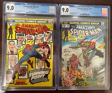 Amazing Spider-Man 121 and 122.  Both CGC 9.0  Gwen Stacy Death  1973.  Romita picture