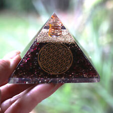 Entirely Zen Natural Red Garnet Orgone Pyramid XL 75mm EMF & 5G Protection picture