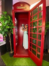 London Red British Telephone Booth Life Size Wooden Replica USED picture