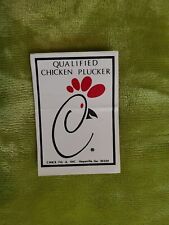 Vintage 1970s Chick-Fil-A Sticker - Qualified Chicken Plucker - Hapeville GA picture
