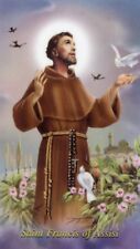 ST. FRANCIS OF ASSISI - Laminated  Holy Cards.  QUANTITY 25 CARDS picture