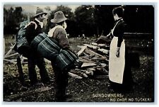 c1910's Sundowners No Chop No Tucker Logs Frontier Australia Antique Postcard picture