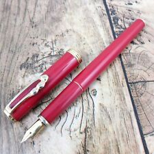 PLATINUM 14K NIB:F RED FOUNTAIN PEN VINTAGE JAPAN MADE A152 picture