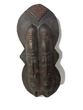 Vintage Hand Carved West African Double Face Wall Mask from Ghana 18” x 8” picture