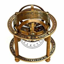Antique Brass Armillary Sphere Astrolabe Maritime Nautical Collectible Globe picture
