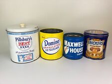 Vtg J.L. Clark Advertising Canisters Pillsbury's Domino Maxwell House + Snickers picture