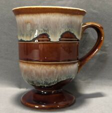Vintage Wavy Brown Blue White Mug Made In Japan Excellent Used Condition picture