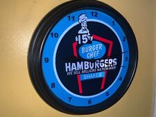 Burger Chef Hamburger Diner Restaurant Kitchen Advertising Clock Sign picture