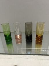 Vintage Multicolored Tall Shot/Shooter glasses s/4 Barware picture