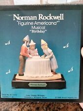 norman rockwell musical figurines 1980 birthday party Americana original box  picture