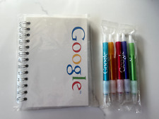 NEW Google SWAG Notebook and 5 Pens Original Logo Vintage picture